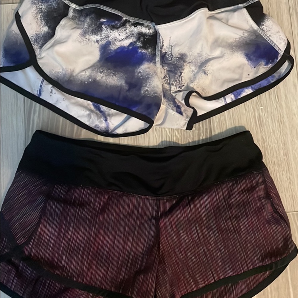 Lululemon hotty shorts. Blue and pink. Size 6.